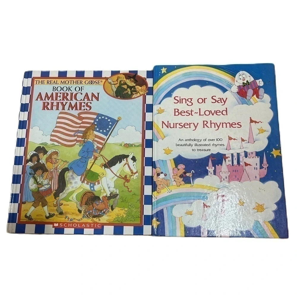 Vintage Nursery Rhyme Book Bundle Hardcover Mother Goose American Sing or Say
